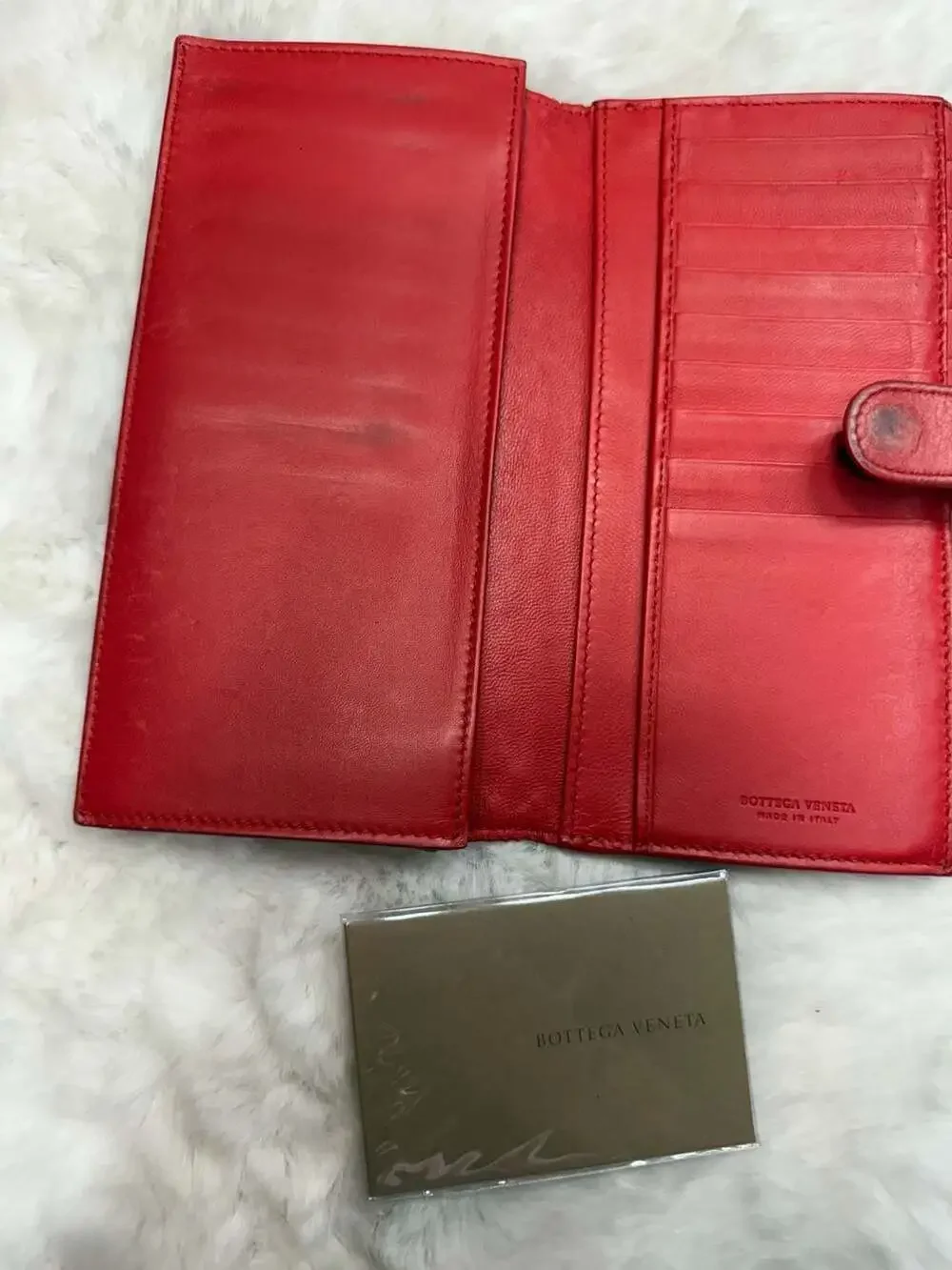 Bottega Veneta Red Intrecciato Nappa Leather Continental Flap Wallet